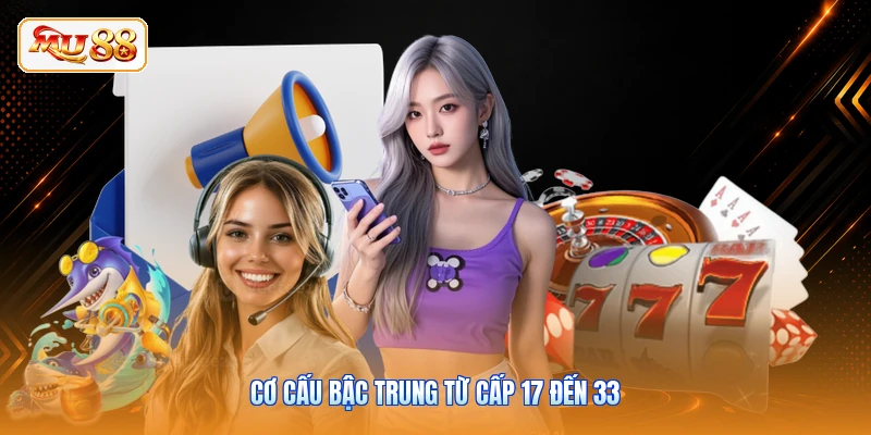 Cơ cấu bậc trung từ cấp 17 đến 33